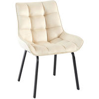 STUHL Samt creme - Creme/Schwarz, Textil/Metall (58/84/57cm) - CLP
