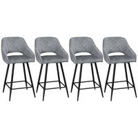 BARHOCKER 4ER-SET aus Polyester Grau - Grau, Textil (53/94/50cm) - HOMCOM