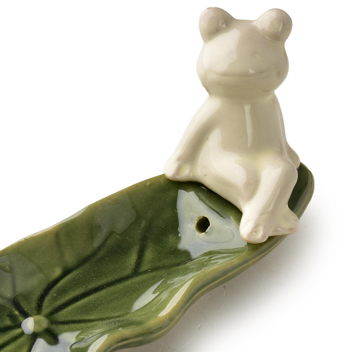 RÄUCHERSTÄBCHENHALTER Frosch 20x5,5x7,5cm Grün/Grau Keramik - Grau/Grün, Keramik (7/5.5/21cm) - Mondex