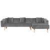 ECKSOFA Samtstoff Grau Vadso - Grau, Textil (303/98cm) - Beliani