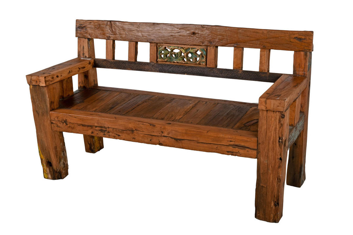 GARTENBANK Mikko 3-Sitzer Terrassenbank - Dunkelbraun, Holz (150/89/55cm) - DELUKE