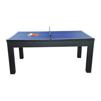 BILLARDTISCH - 6 Personen - holz - schwarz, blau Sousa - Blau/Schwarz, Holz (182/102.6cm) - Vente-Unique