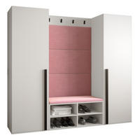 GARDEROBEN-SET 184/184/42 - Pink/Schwarz, Holz/Kunststoff (184/184/42cm) - MÖBEL KRYSPOL