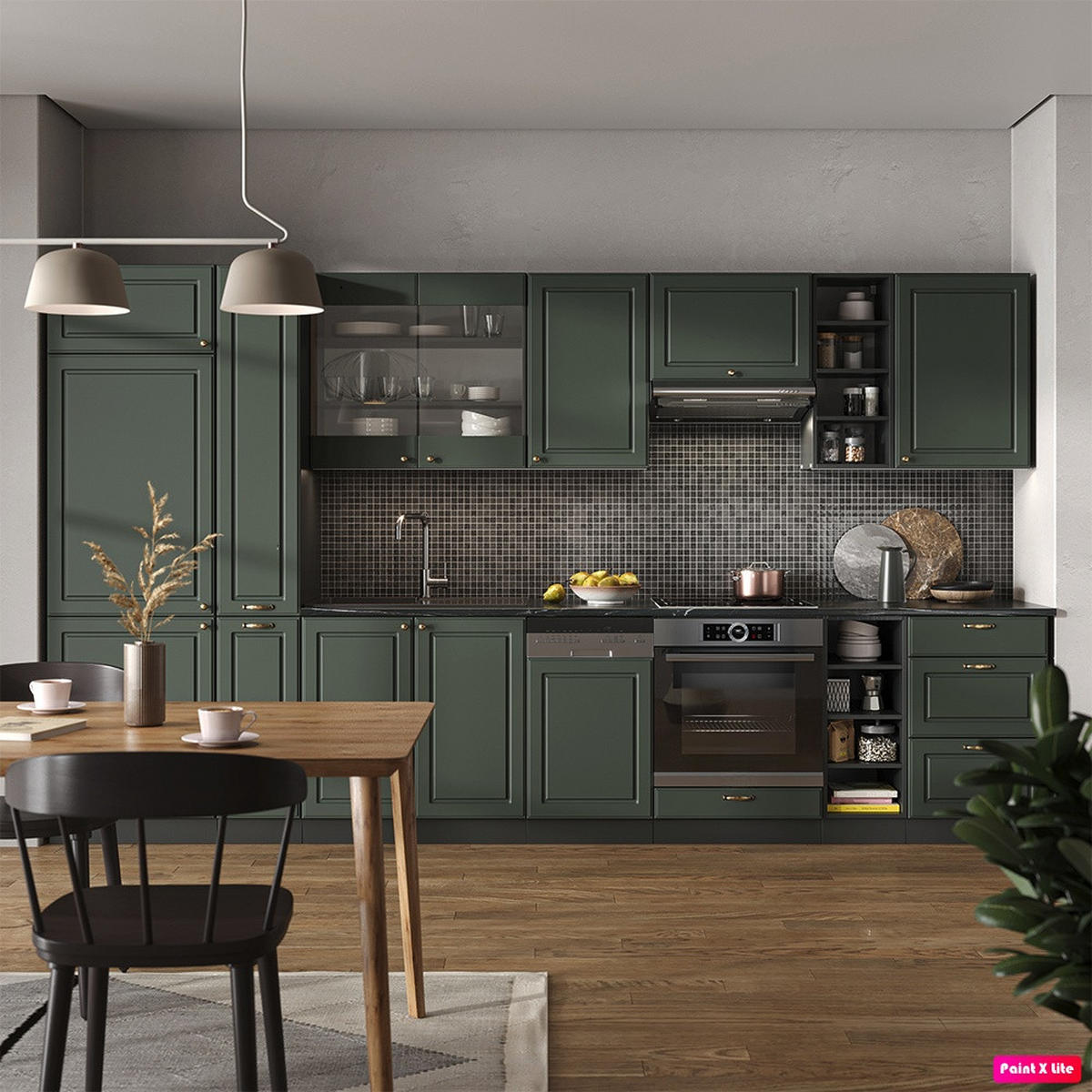 PENTRY Fame-Line Grönguld lanthus/antracit 355 cm , AP Marble - Grön/Antracit, Träbaserade material (355/206.8/60cm) - Vicco