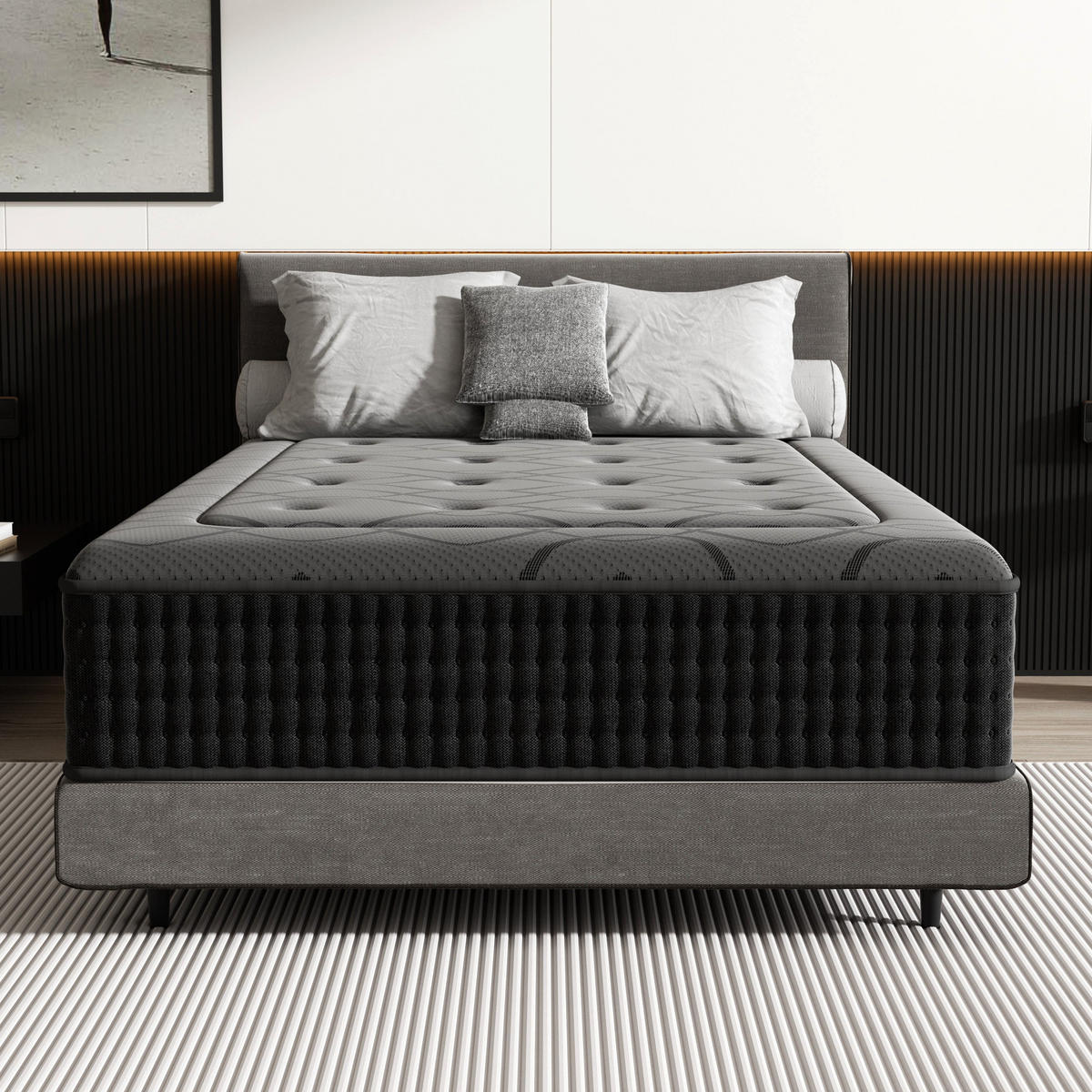 FEDERKERNMATRATZE 90/200 cm, Höhe ca.: 30 cm, Formschaum und Federkern - Multicolor, Textil (90/190cm) - DEWINNER