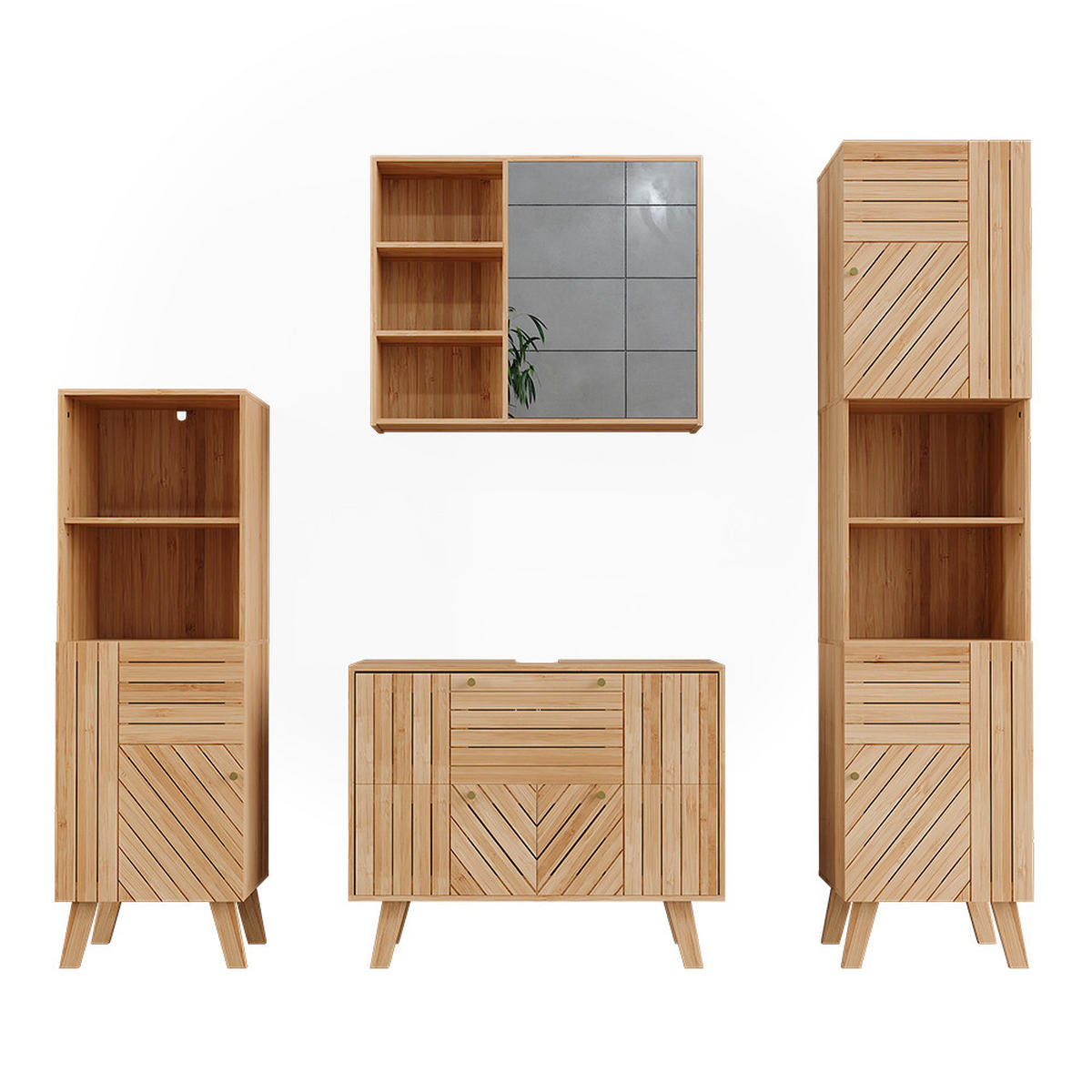 KOUPELNOVÝ NÁBYTEK Lucie Bambus - zelená barva, kompozitní dřevo (80/65/36cm) - Vicco