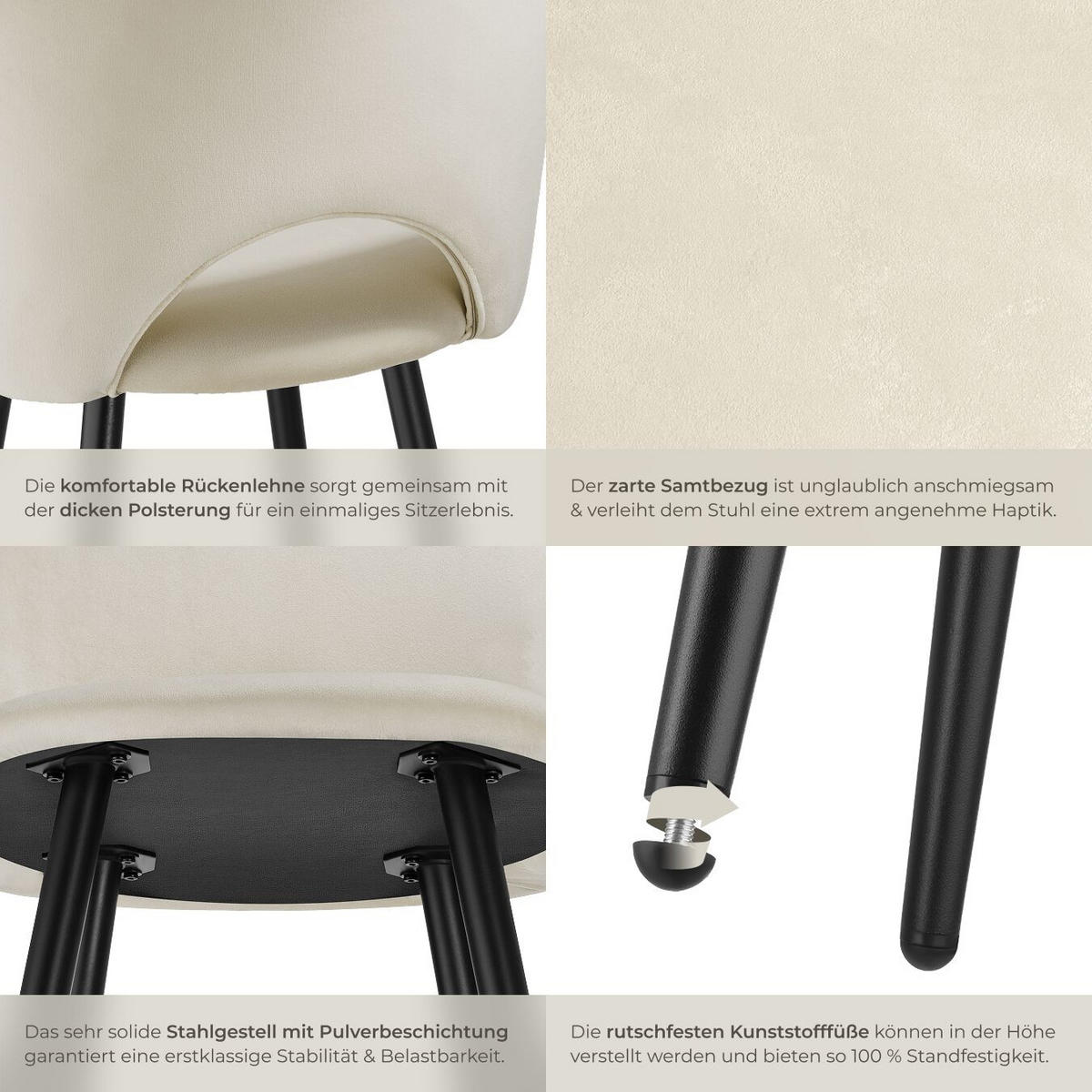 BARSTUHL Sachel,49 x 58 x 110 cm, Belastbarkeit 120 kg,creme/schwarz - Creme/Schwarz, Kunststoff/Textil (49/110/58cm) - tectake