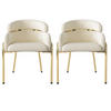 ESSZIMMERSTUHL 2er Set Samt Beige Metallbeine - Beige, Textil (54.5/78/57cm) - FLIEKS