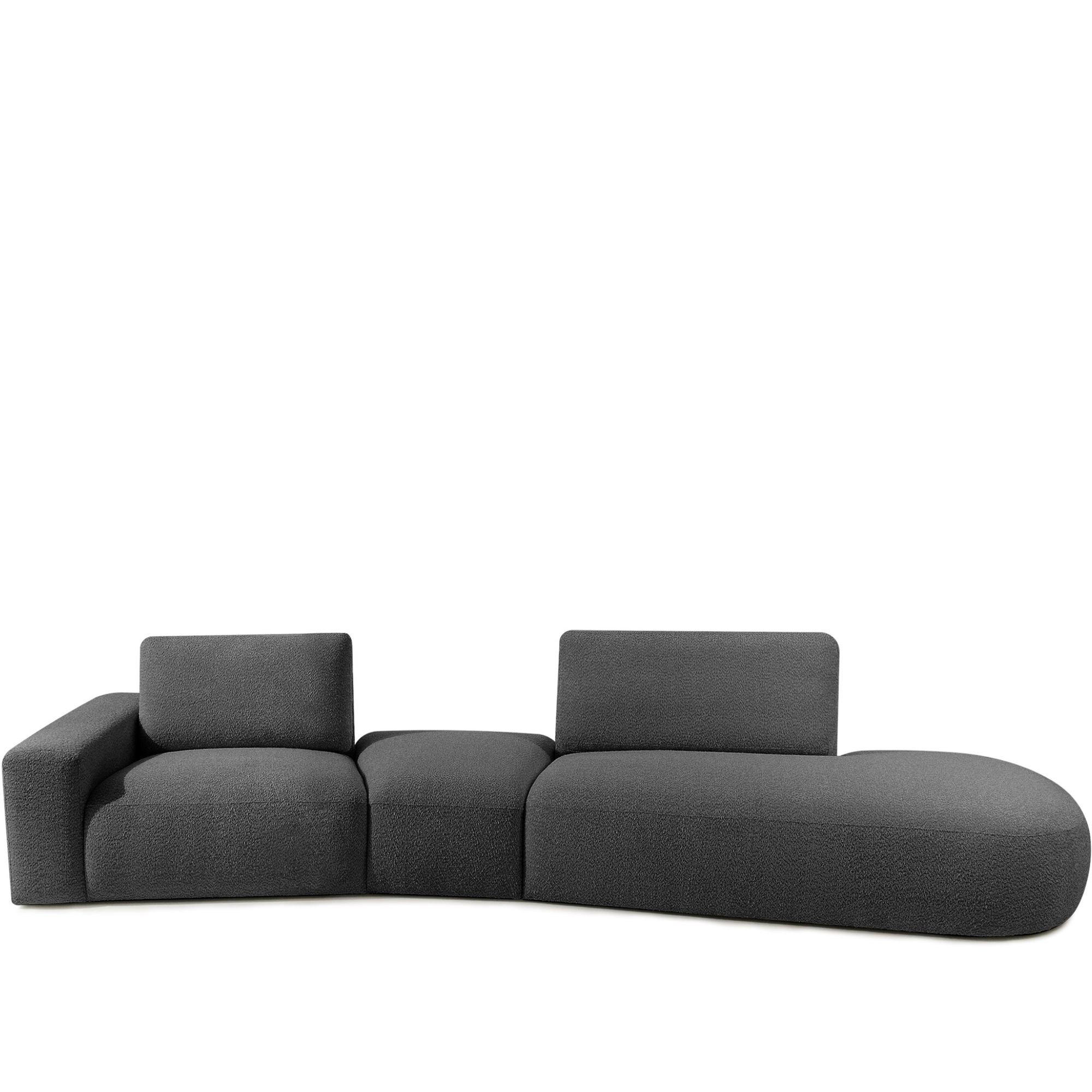 4-SITZER ECKSOFA ZUCCO Boucle rechts, Graphit - Graphitfarben, Textil (350/84/105cm) - KONSIMO®