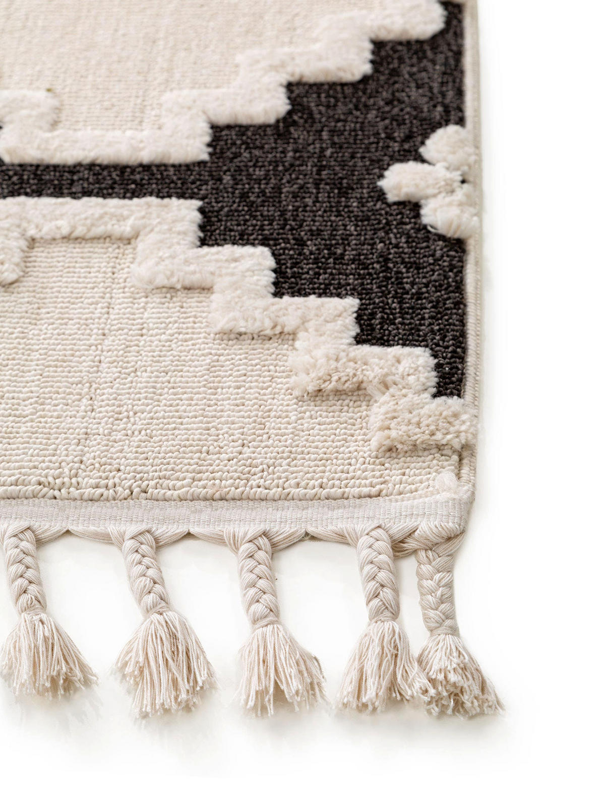 TEPPICH Oyo Cream/Anthrazit 160x230 cm - Creme, Textil (160/230cm) - benuta Pop