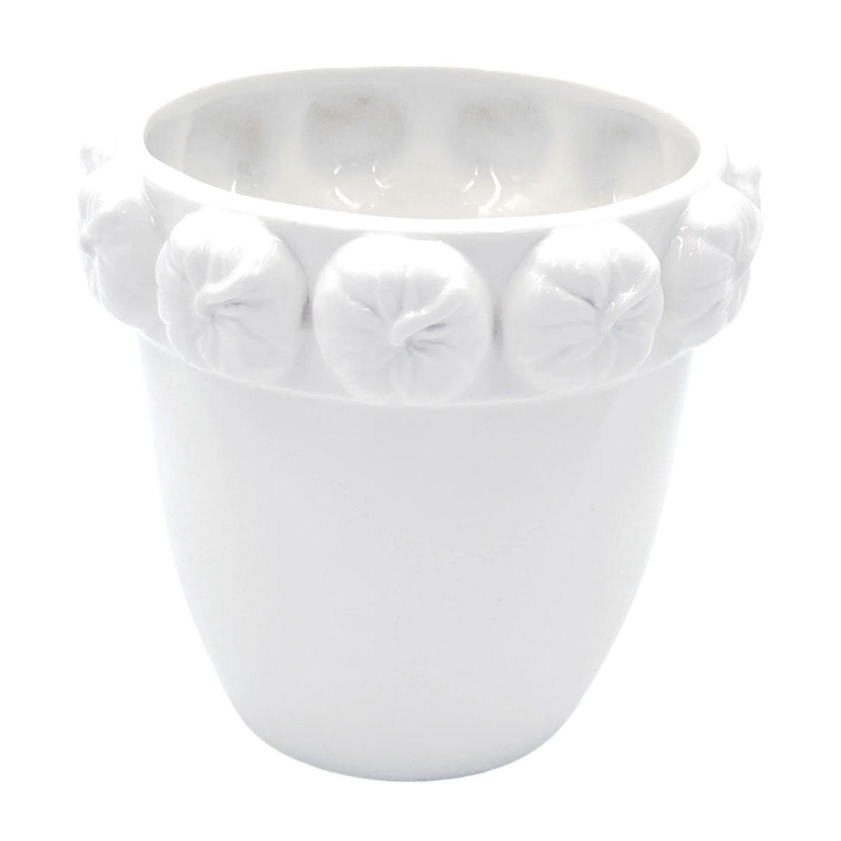 ALLZWECKTOPF / Tischmülleimer "Cachepot Pomodori" Fattoria 11 x 12 cm - Weiß, Keramik (11cm)