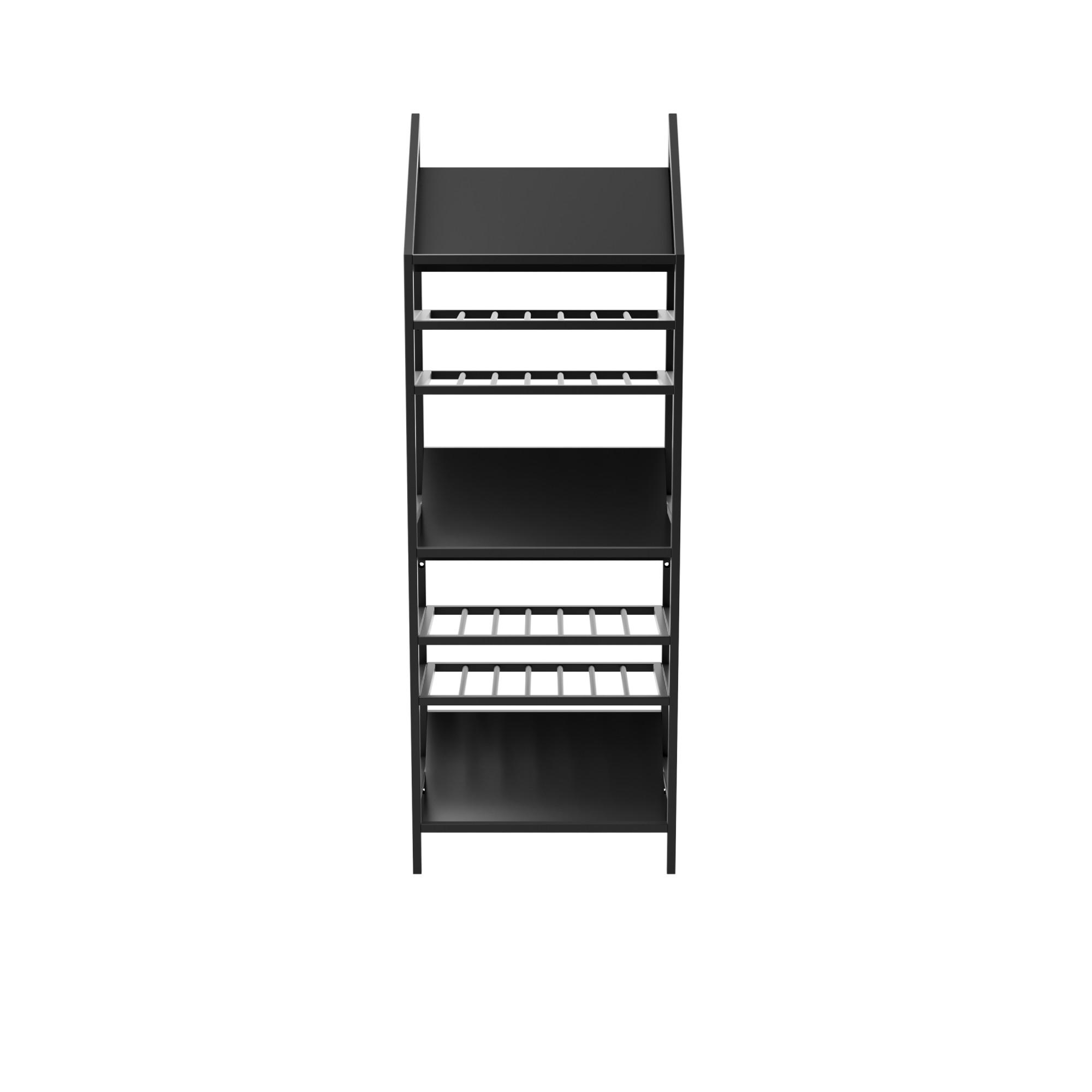 WEINREGAL für 49 Flaschen aus Metall, schwarz Alsace - Schwarz, Metall (60/170/30cm) - Metalo Pro