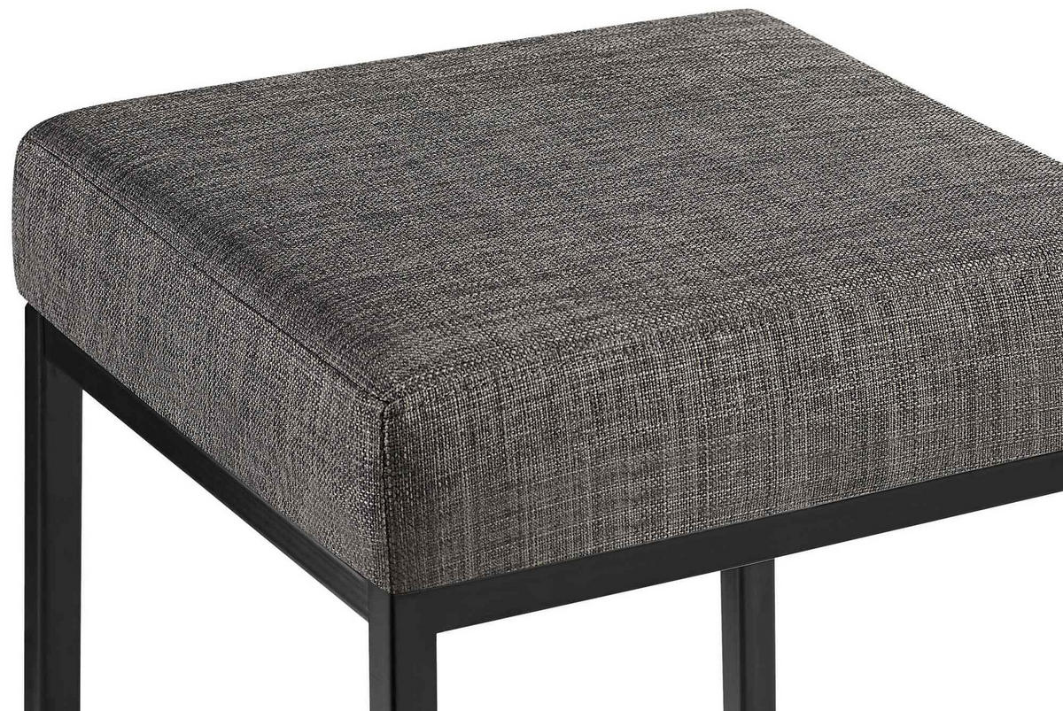 BARHOCKER Stoff grau - Schwarz/Grau, Textil/Metall (37/83/37cm) - CLP