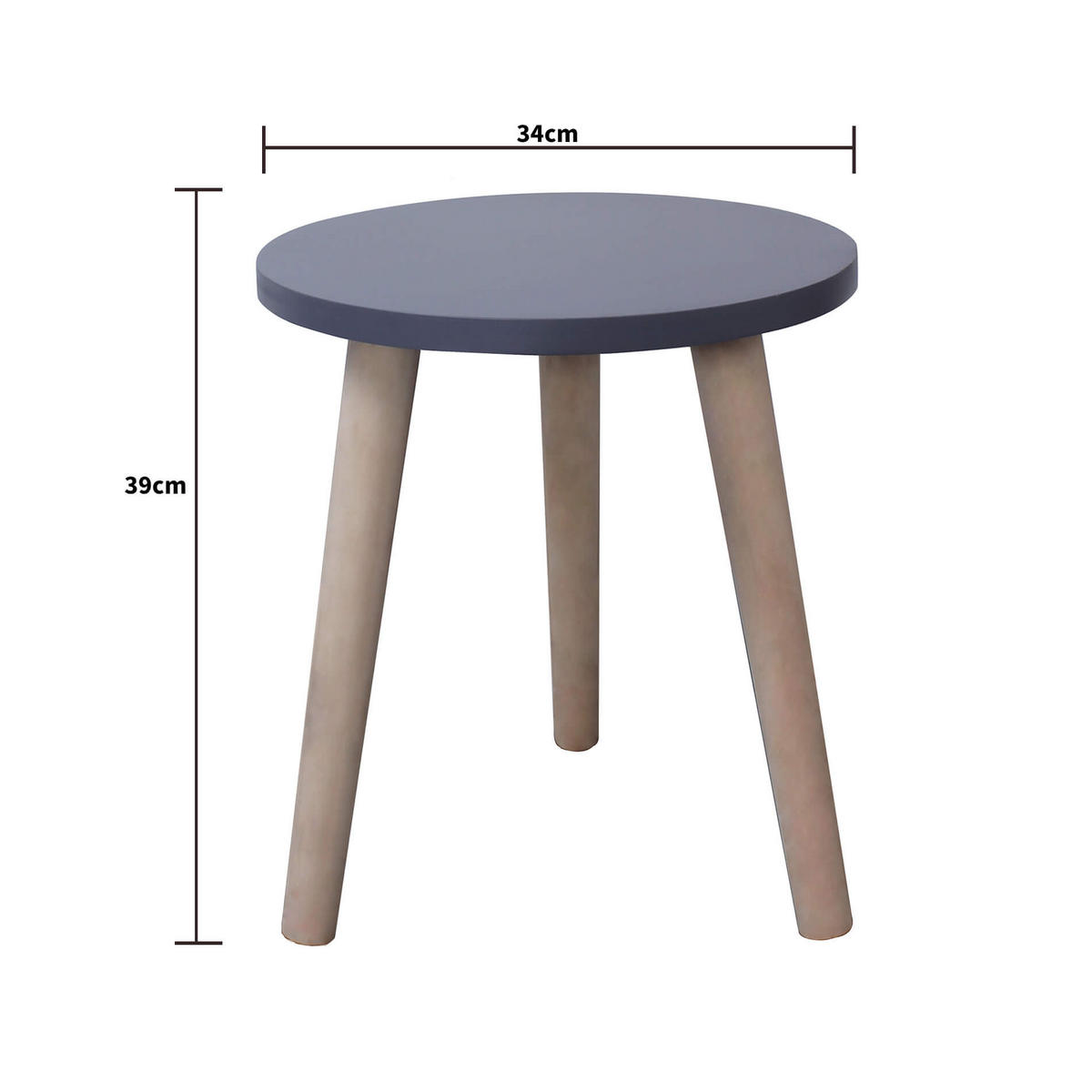 WOHNZIMMERTISCH Grau 34/34/39 cm - Grau, Holzwerkstoff (34/34/39cm) - Mobili Rebecca