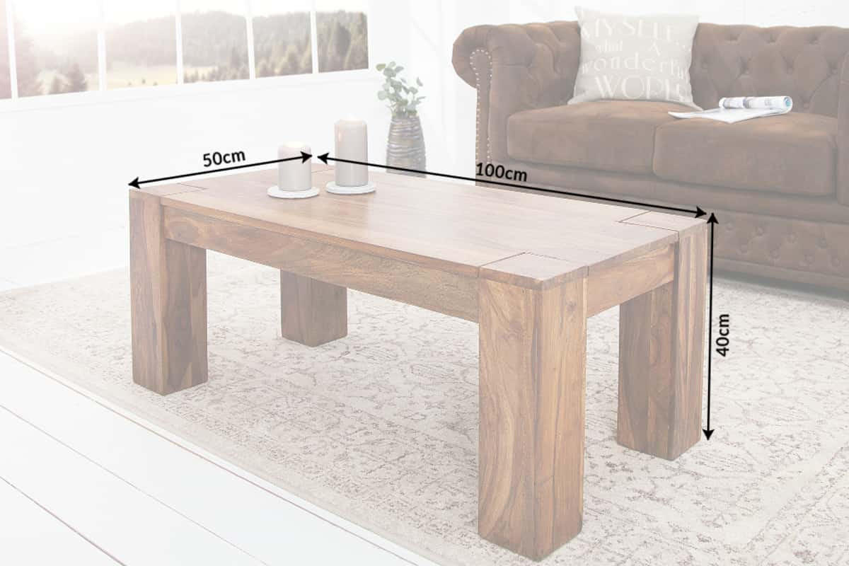 COUCHTISCH MAKASSAR Sheesham Natur 100 cm - Braun, Holz (50/100/40cm) - riess-ambiente