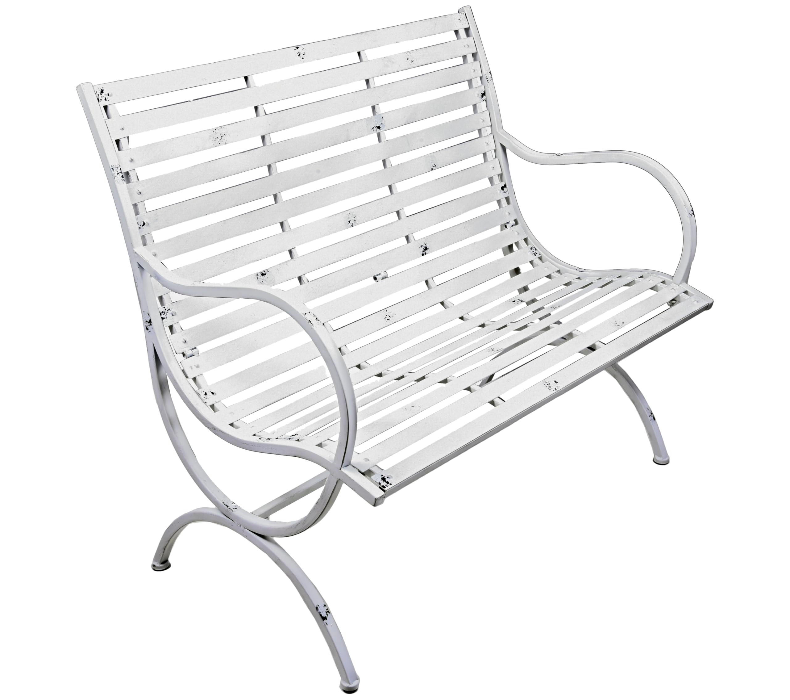 GARTENBANK Rikke Terrassenbank - Weiß, Metall (67/92/104cm) - DELUKE