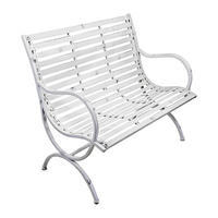 GARTENBANK Rikke Terrassenbank - Weiß, Metall (67/92/104cm) - DELUKE