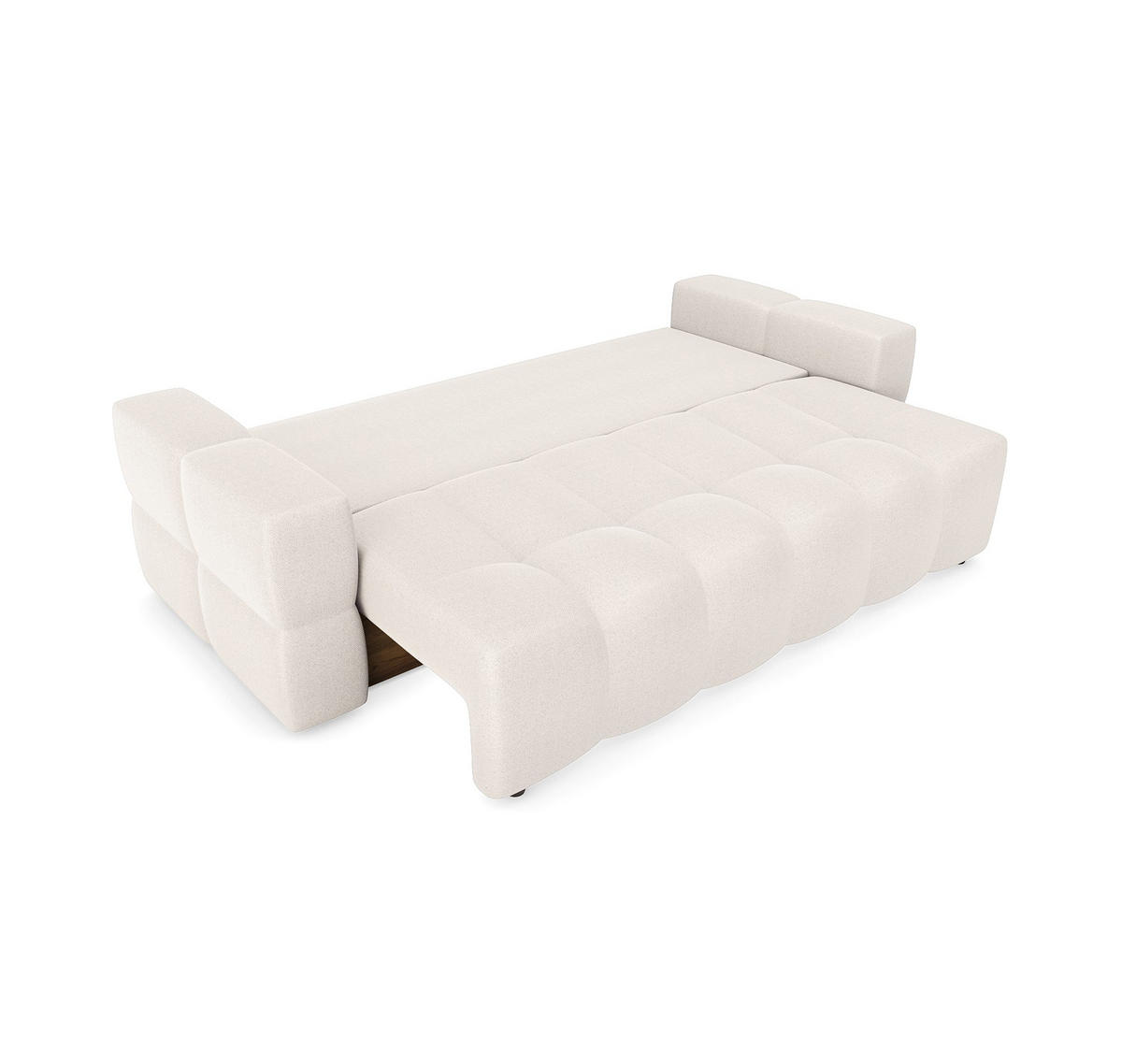 SCHLAFSOFA 4-SITZER Mit Stauraum Nussbaum Stoff creme - Creme, Textil (247/90/102cm) - Sia Home