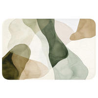 WC-VORLEGER Japandi - Abstrakt - Grün Toilettenvorleger 60x40 cm - Grün, Kunststoff/Textil (60/1cm) - OnlyWow