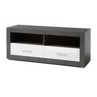 TV-LOWBOARD weiß Hochglanz, grau Stone, TV Unterteil mit Komforthöhe 150 cm - Chromfarben/Weiß Hochglanz, Holzwerkstoff/Kunststoff (150/61/45cm) - Furn.Design
