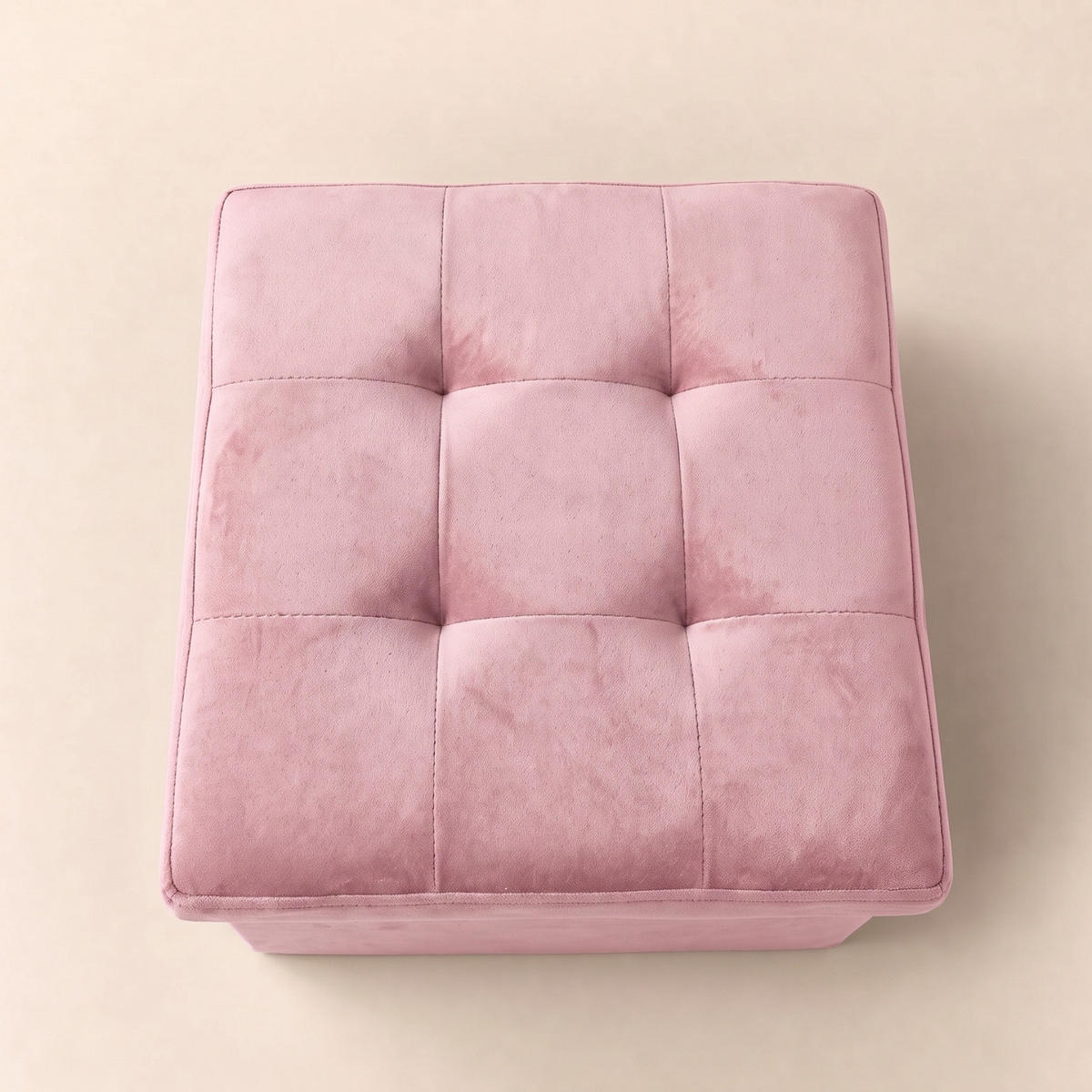 HOCKER mit Stauraum 38/38/38 cm - Rosa, Textil (38/38/38cm) - SCENA LIVING
