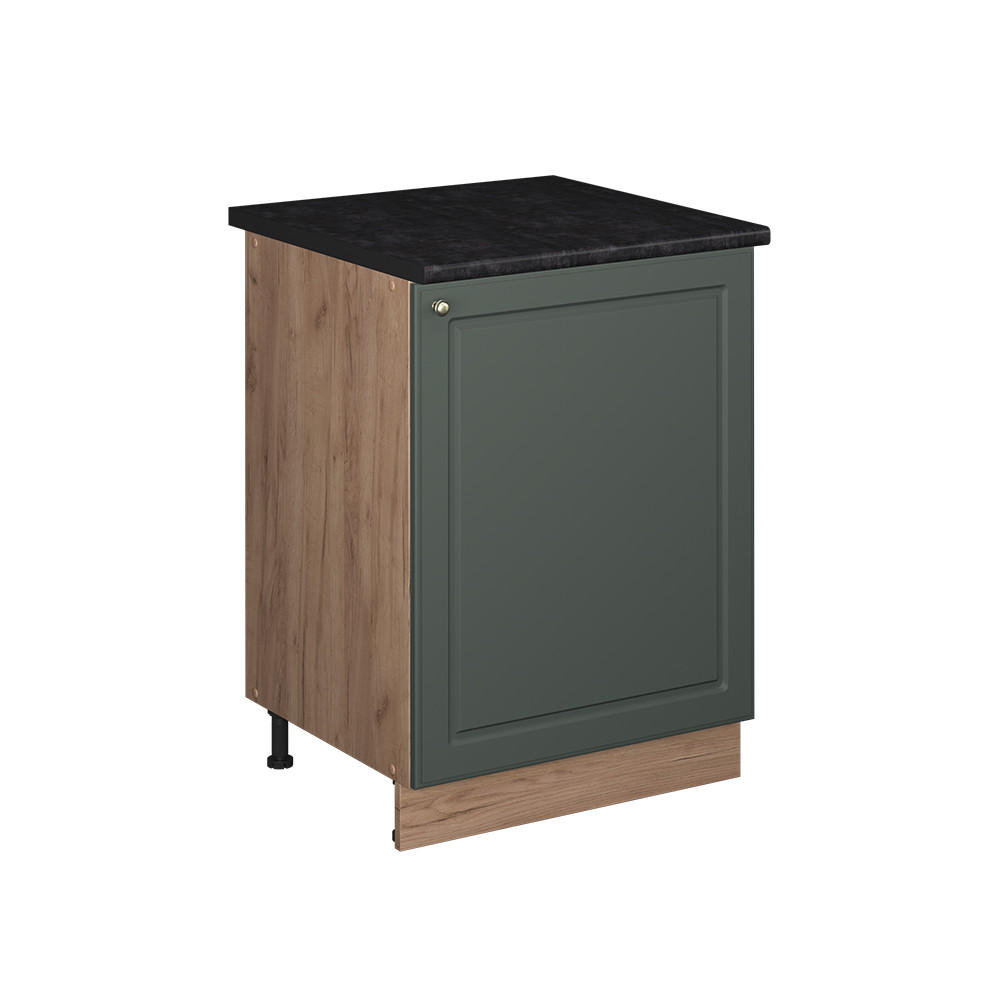 SPÜLENUNTERSCHRANK Fame-Line, Grün-Gold Landhaus/Goldkraft Eiche, 60 cm - Honigeiche/Grün, Holzwerkstoff (60/82/60cm) - Vicco