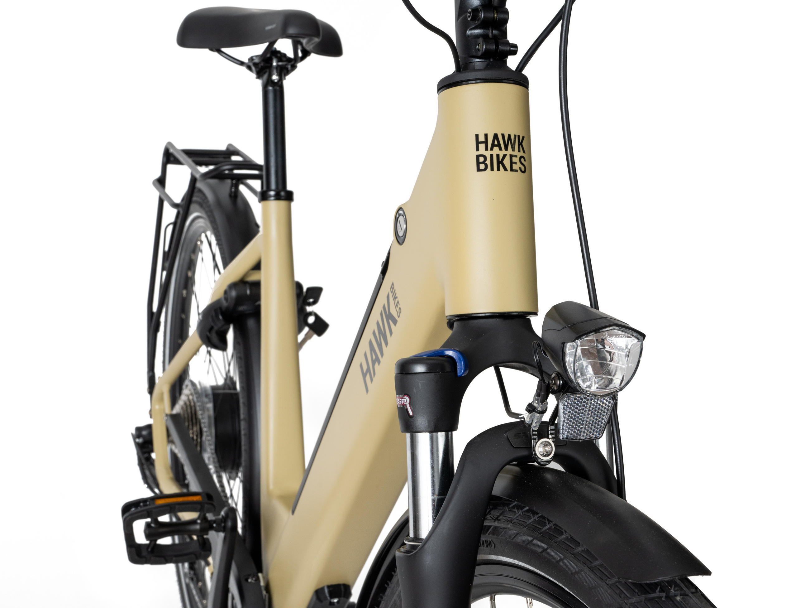 E-TREKKING Integrated Lady Bafang E-Bike Sand 28 Zoll Gr: 50cm - Sandfarben, Metall (50cm) - Hawk Bikes