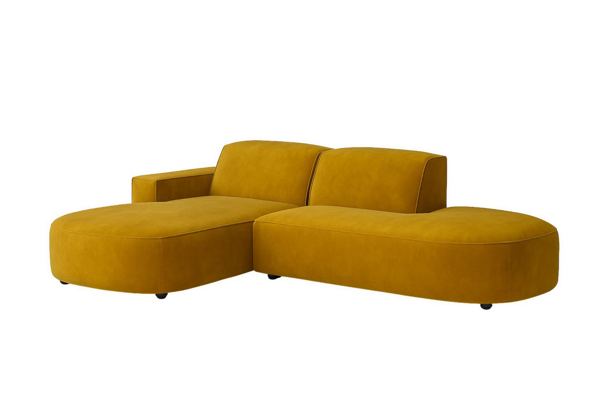 ECKSOFA Cursal Atelier, Stoff Salvador, Gelb, Links - Gelb, Holz (284/166cm) - Kaiser Möbel