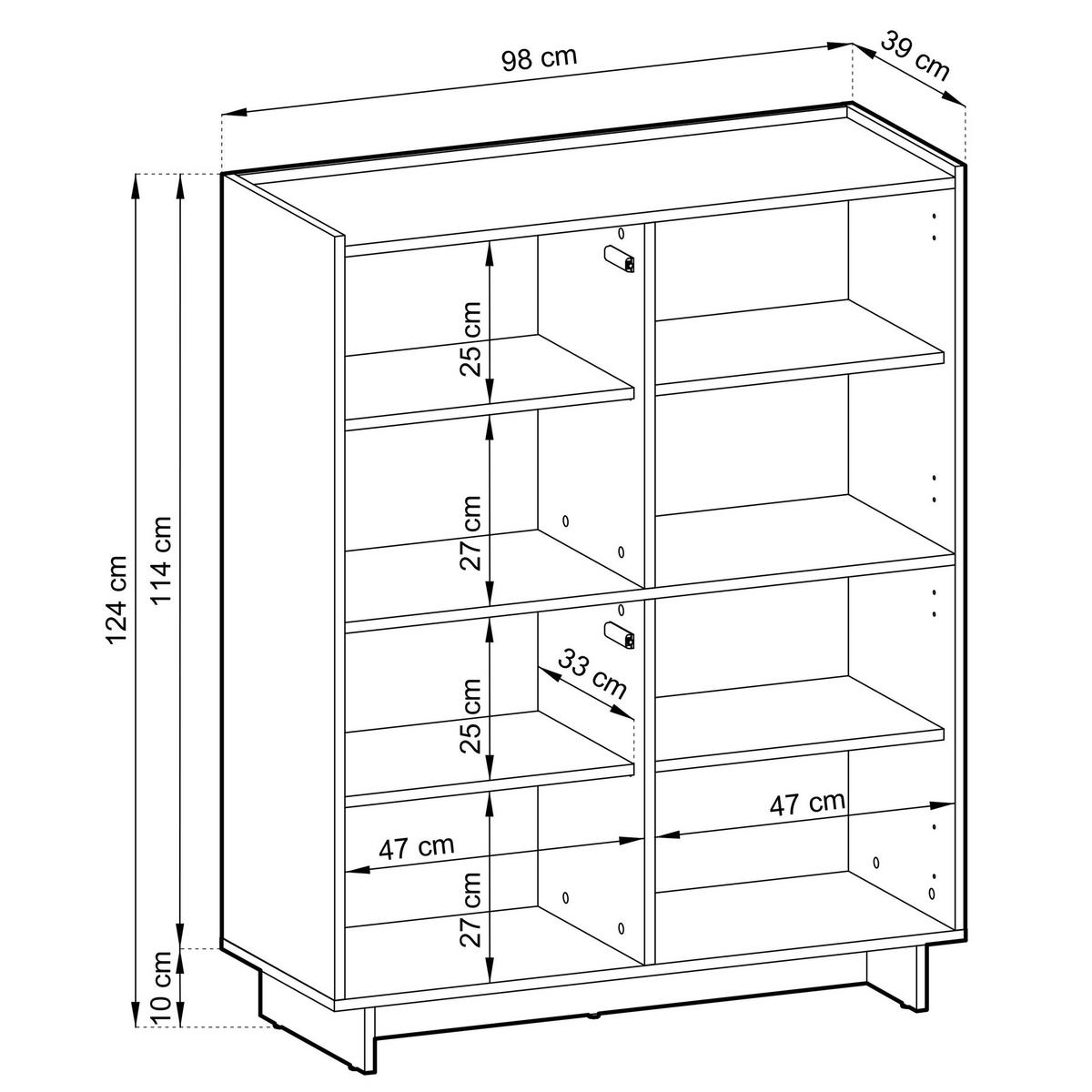 HIGHBOARD Yasumi 98 cm - Eichefarben, Holzwerkstoff (98/124/39cm) - Selsey