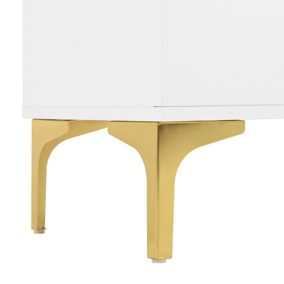 SIDEBOARD Modern mit 2 Türen Metallfüßen 80x35x79.5cm - Weiß, Holzwerkstoff (35/79.5/80cm) - FLIEKS