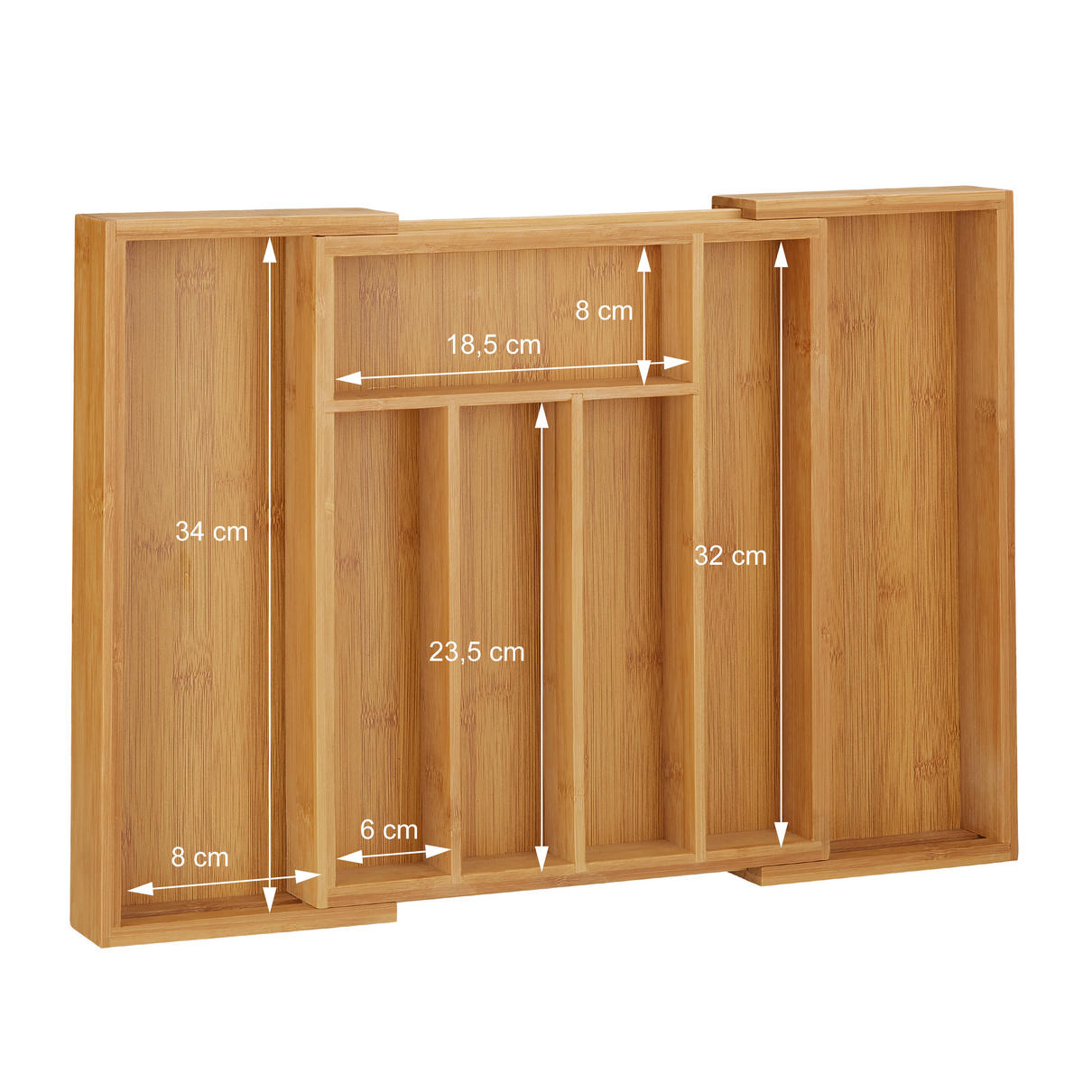 BESTECKKASTEN - Hellbraun, Holz/Holzwerkstoff (47/5/36cm) - Relaxdays