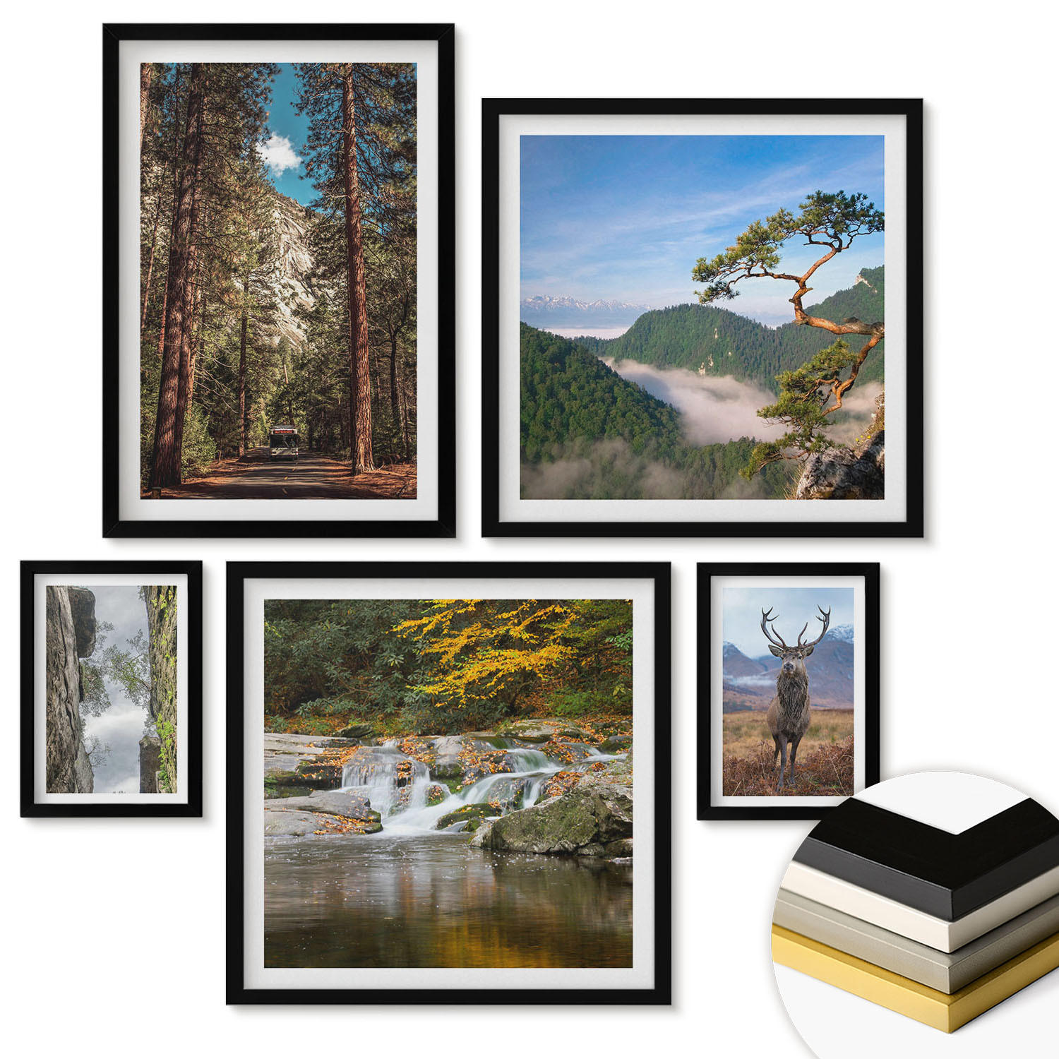 ArtPrintCave Wandbilder Schwarz 40x60 cm