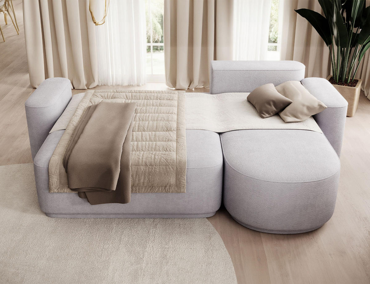 ECKSOFA RUMA - Grau (Touch 03) - Grau, Holzwerkstoff (285/180cm) - Möblo