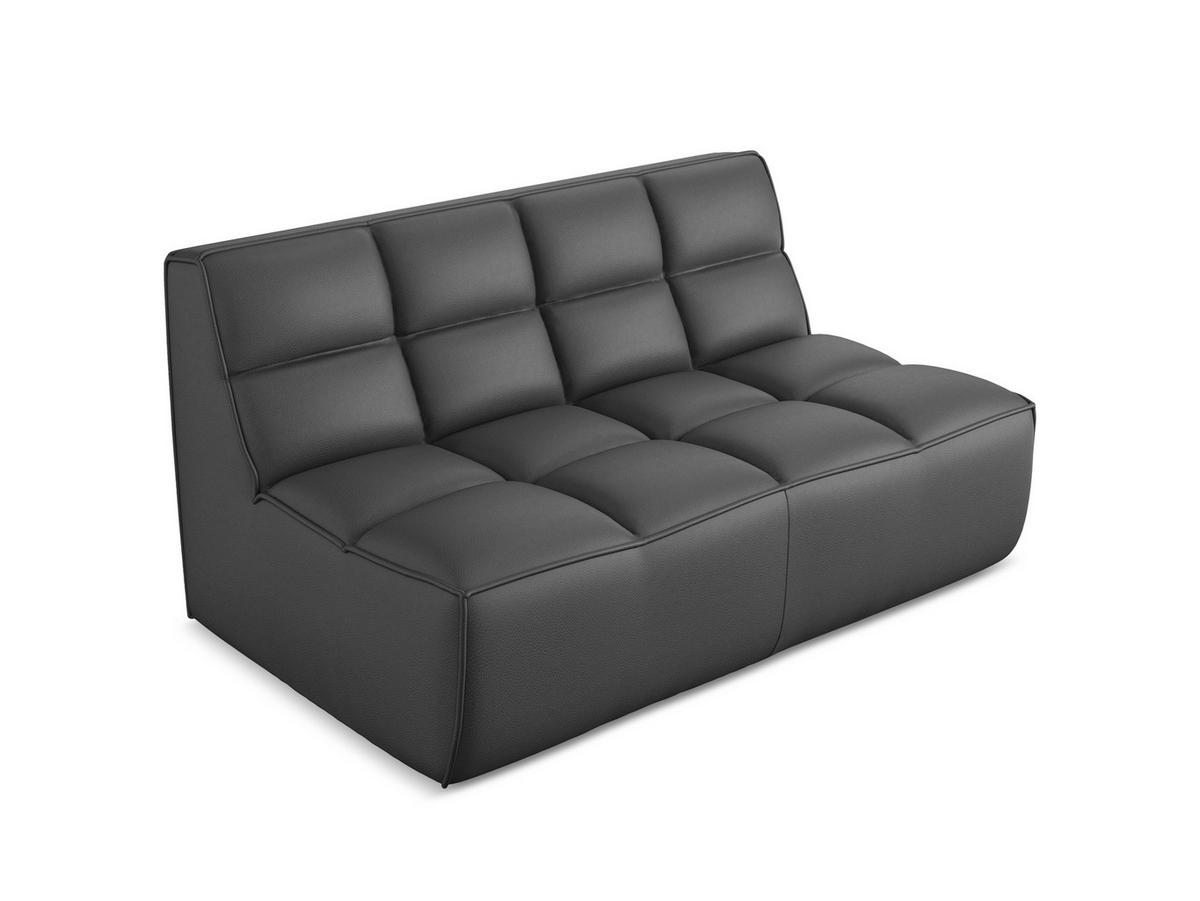 2-SITZER-SOFA Kunstleder Grau - Beige/Schwarz, Leder/Kunststoff (160/75/93cm) - Makamii