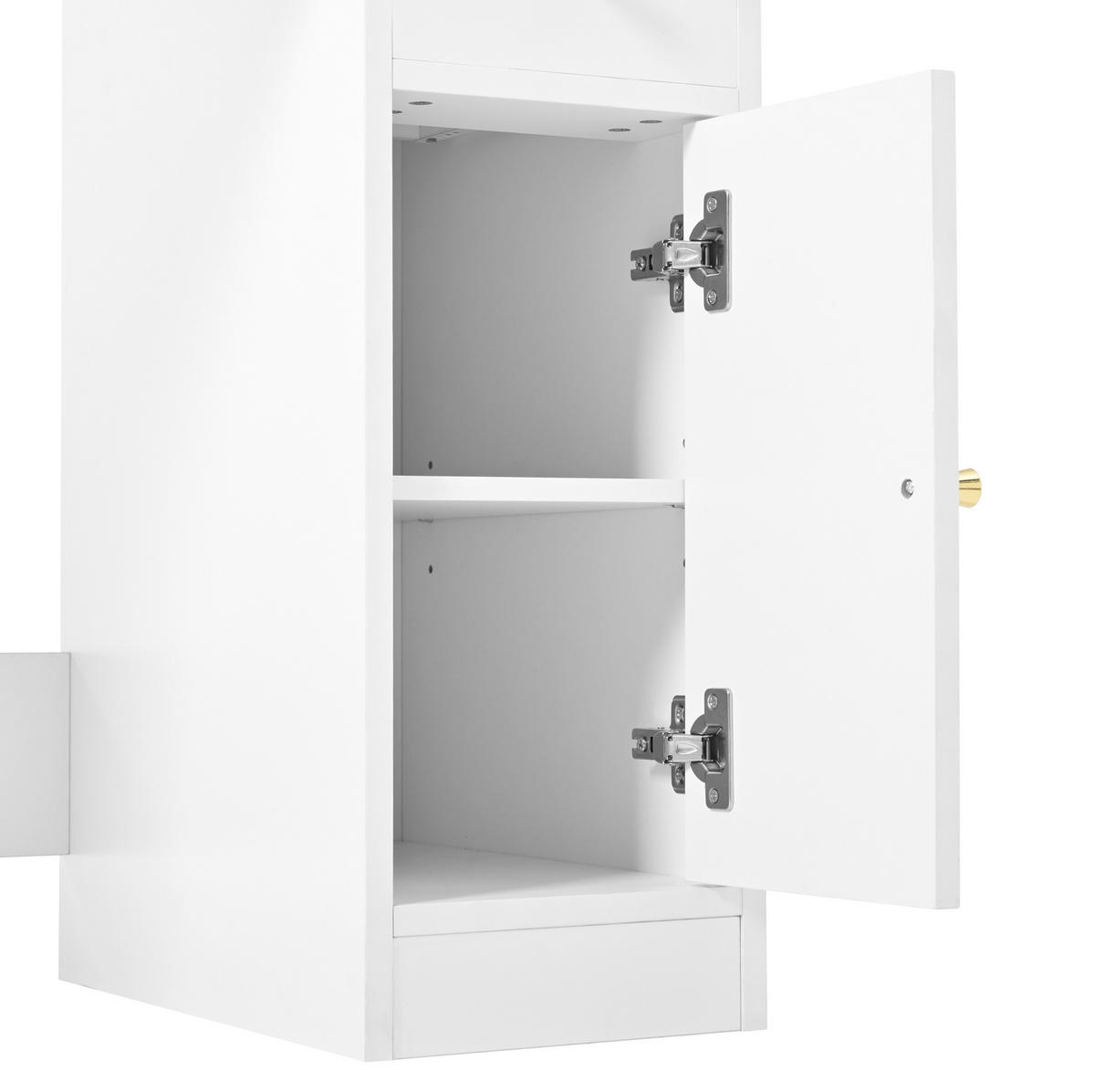 STOL za šminkanje, 105/152/40 cm, iverica bijela, s LED ogledalom i utičnicama - bijela, drvni materijal (40/152/105cm) - BEAOK
