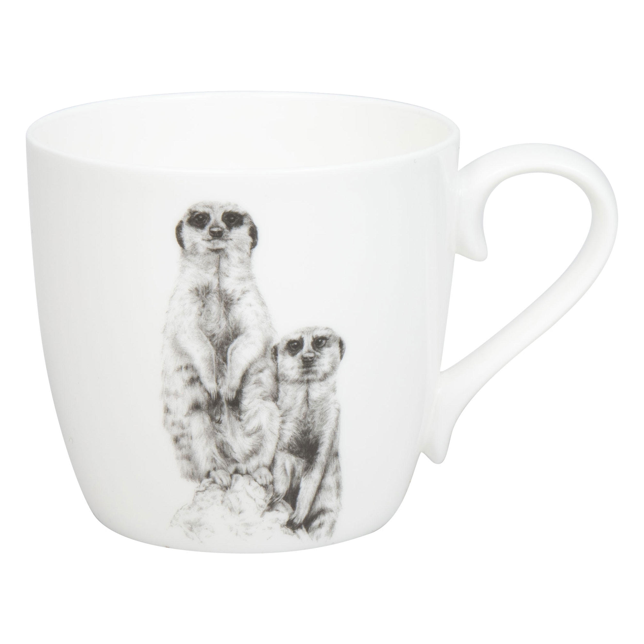 KAFFEEBECHER Amazing Animals - Erdmännchen - Naturfarben, Keramik (0.43L) - Könitz