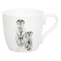 KAFFEEBECHER Amazing Animals - Erdmännchen - Naturfarben, Keramik (0.43L) - Könitz