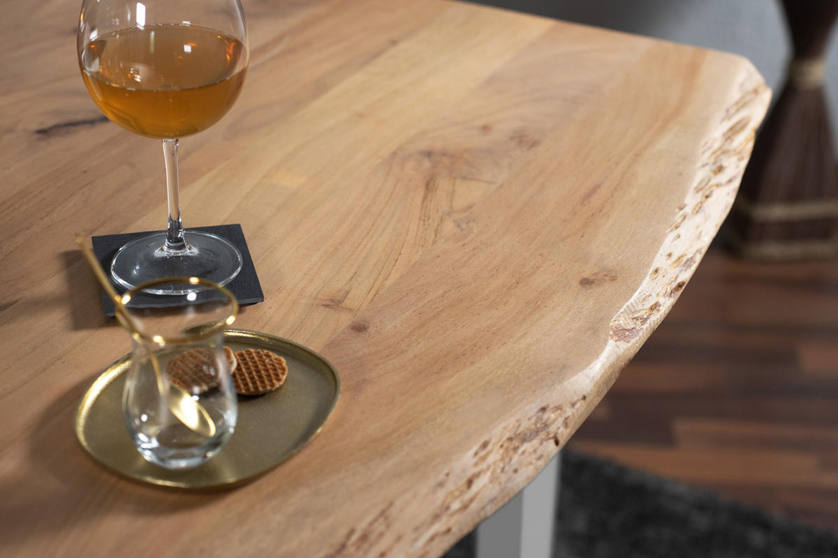 ESSTISCH MORITZ - Beige/Silberfarben, Holz/Metall (90/180/77cm) - SAM