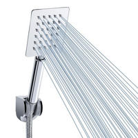 HANDBRAUSE Komplett aus Metall Chrom Quadratisch - Silberfarben, Metall (8/12.7/23cm)