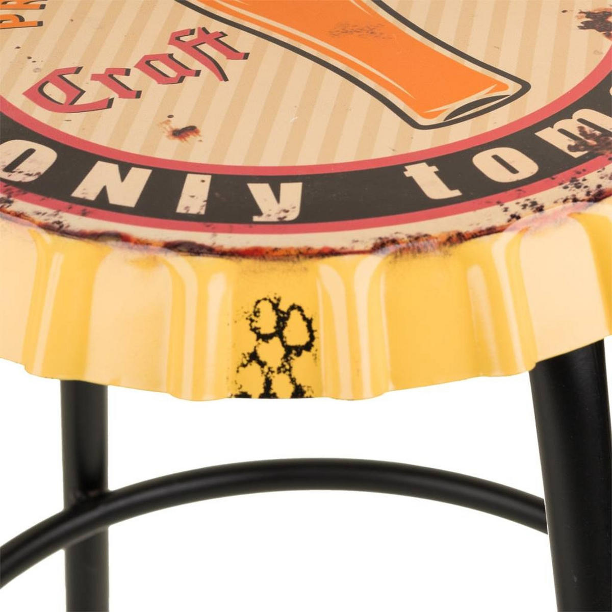 HOCKER aus Metall, gelb, 35x46cm - Gelb, Metall (35/46/35cm) - Wanderlust