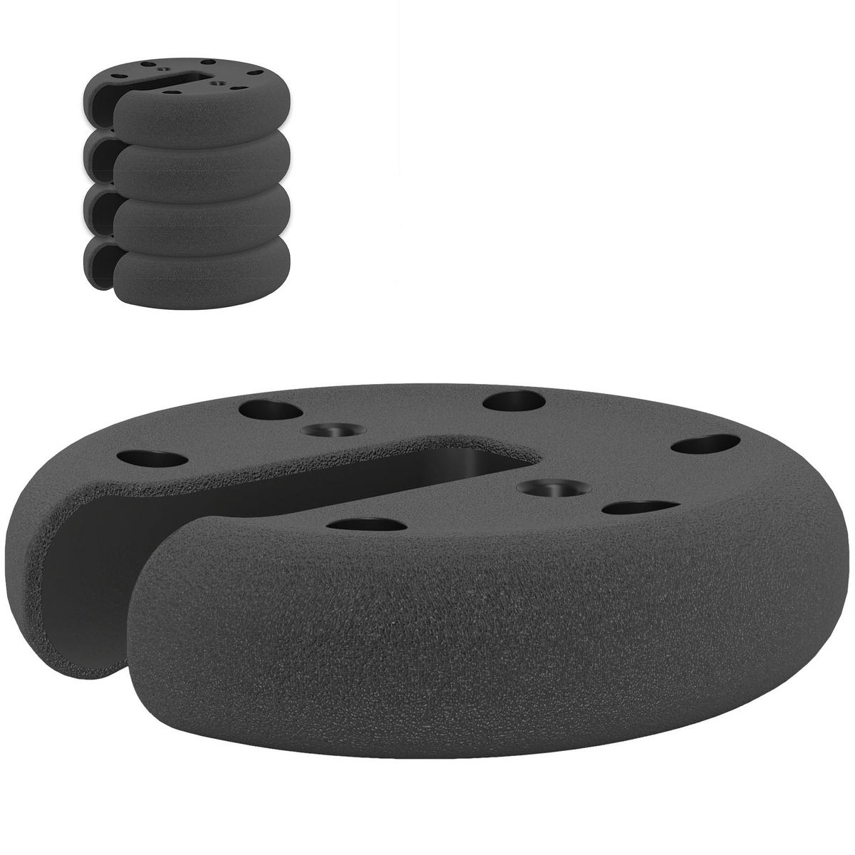 GEWICHTE für Pavillon DE-06040 Schwarz - Schwarz, Kunststoff (20/4.5/20cm) - ComfortXL