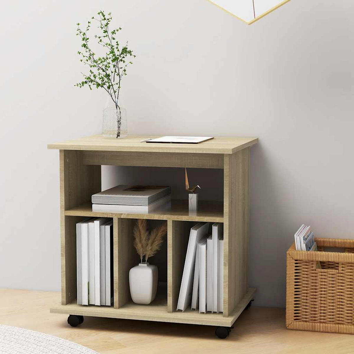 ROLLSCHRANK Sonoma-Eiche 60/45/60 Cm Holzwerkstoff - Braun, Holzwerkstoff (45/60/60cm) - vidaXL