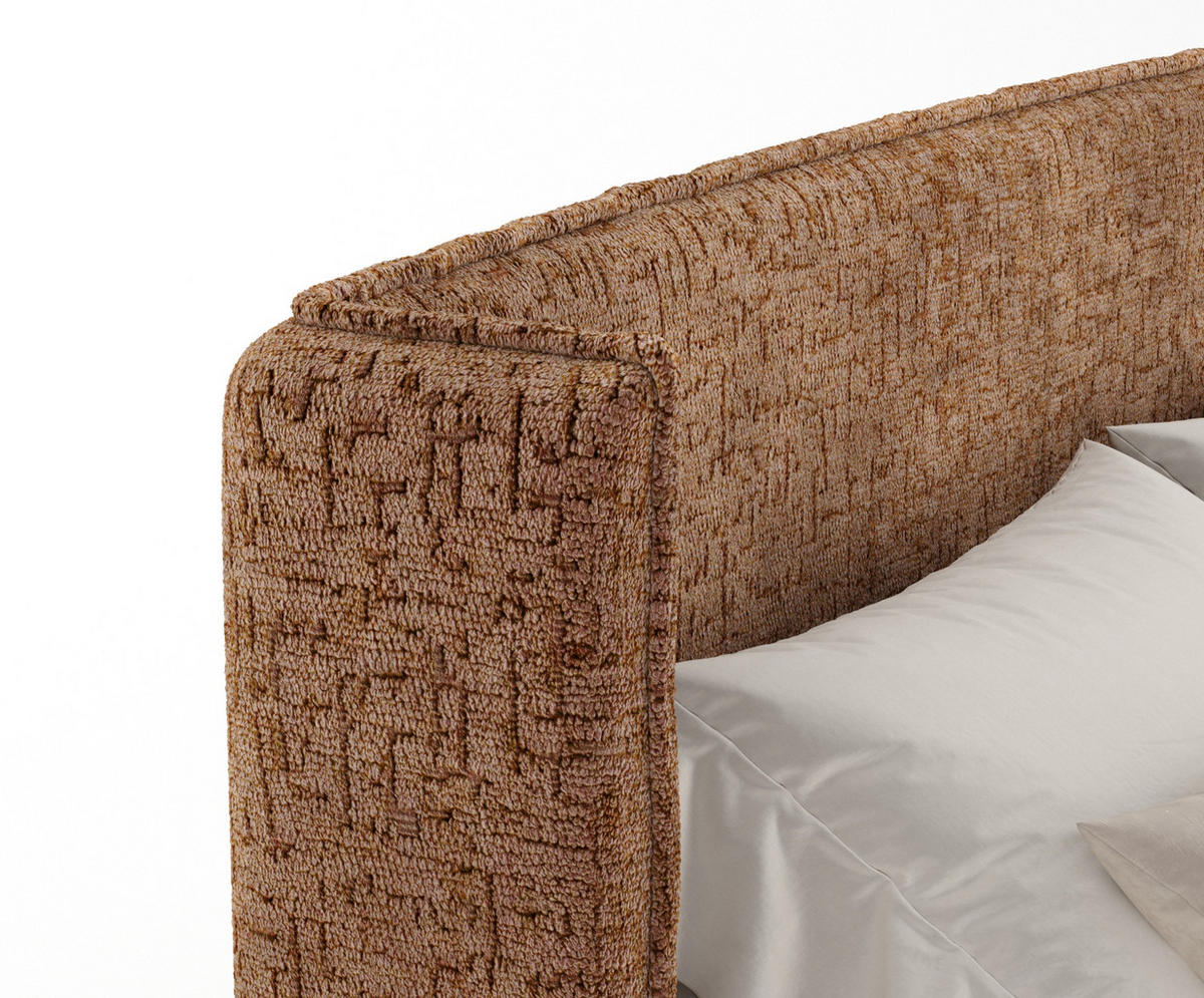 BOXSPRINGBETT Freeland Kupfer 140/200 cm mit Matratze und Topper - Schwarz/Kupferfarben, Holz/Holzwerkstoff (140/200cm) - Maison de Reve