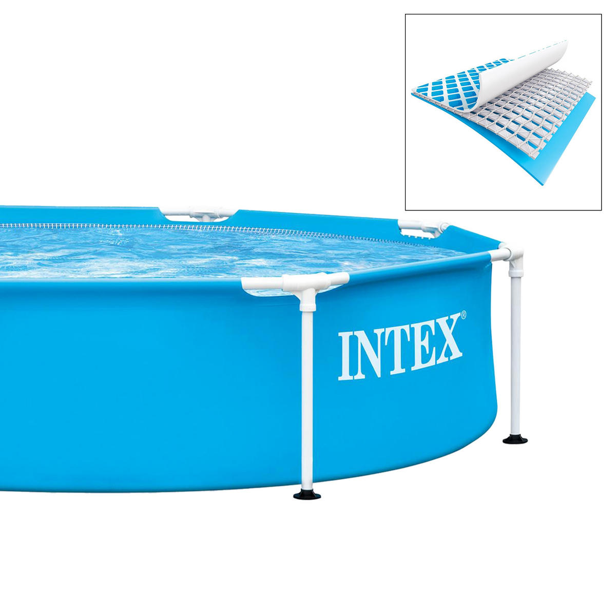 SCHWIMMBECKEN - Blau, Metall (244/51/244cm) - INTEX