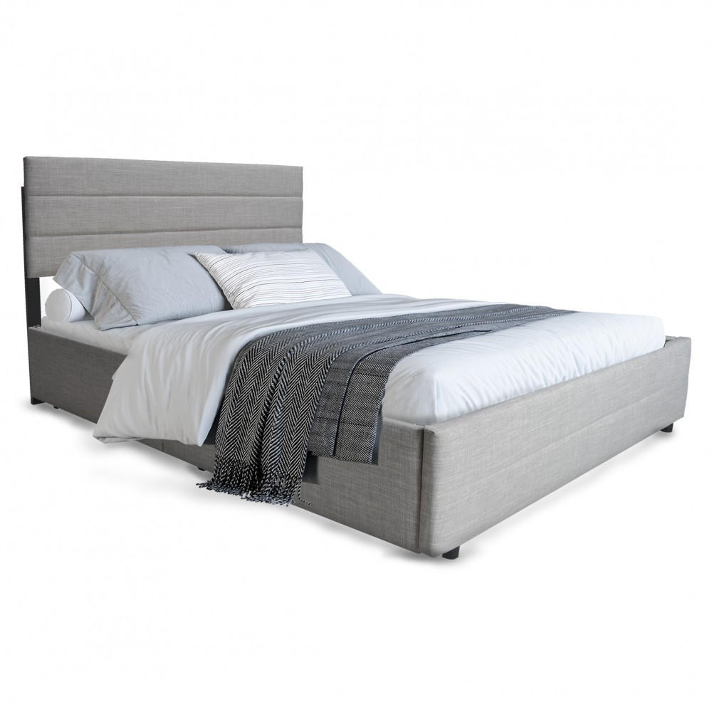 BETT mit Schubladen und Bett-Schublade/ Bett PALERMO 140x200- Hellgrau - Grau, Holzwerkstoff (140/190cm) - Weber Industries