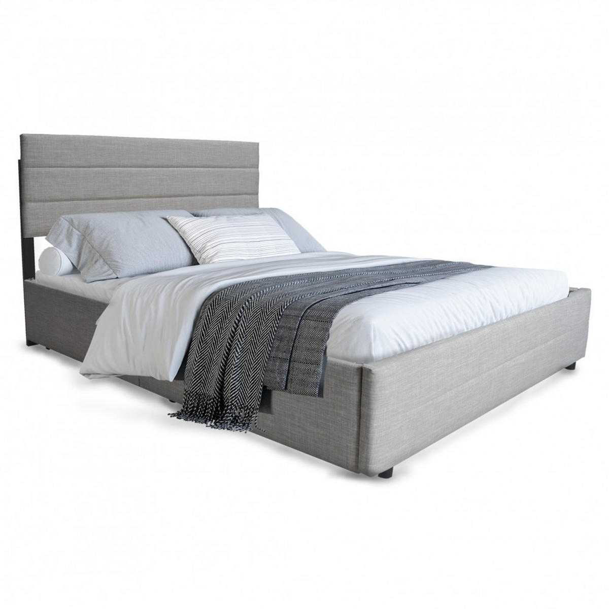 BETT mit Schubladen und Bett-Schublade/ Bett PALERMO 140x200- Hellgrau - Grau, Holzwerkstoff (140/190cm) - Weber Industries