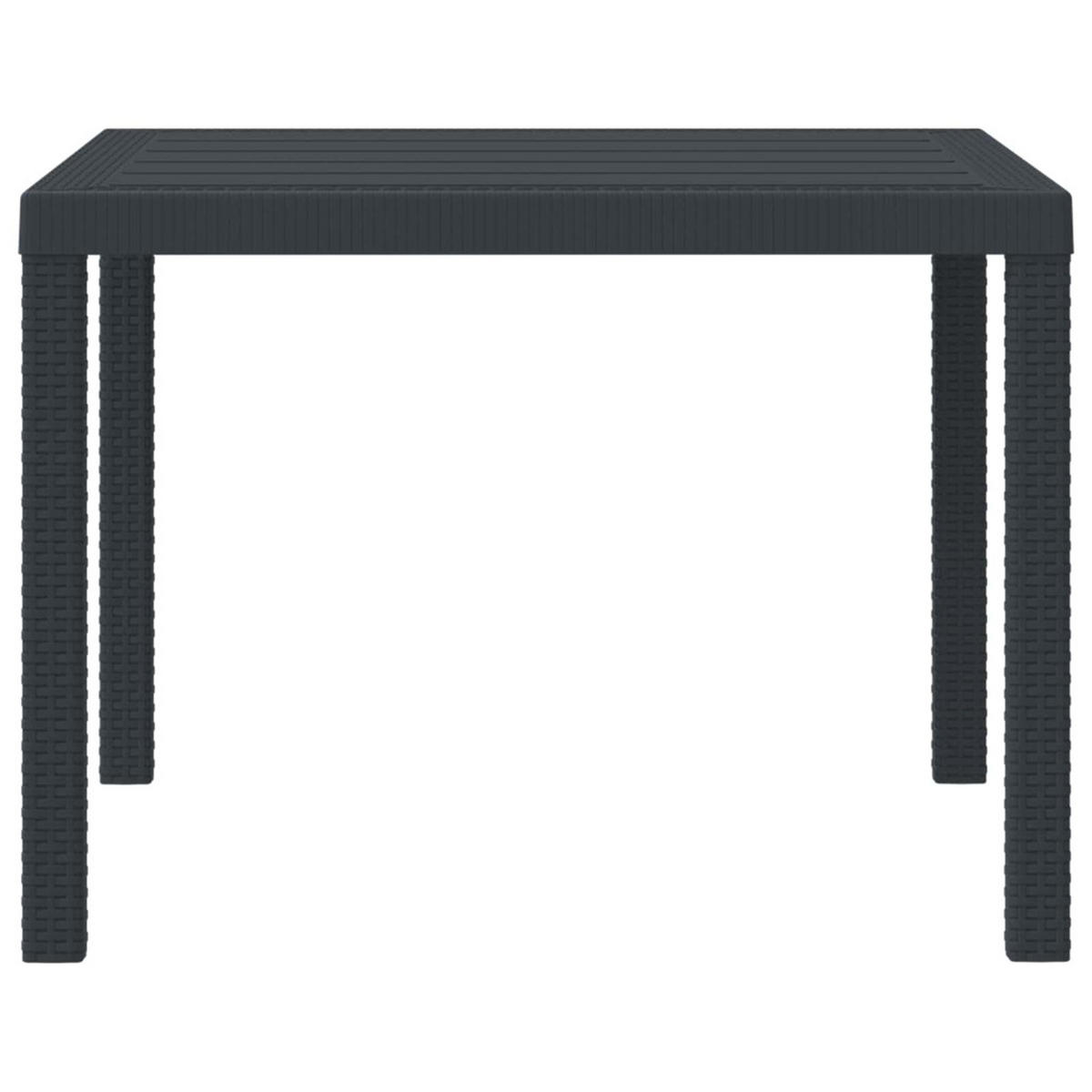GARTENTISCH Anthrazit 100/100/73 Cm Poly-Rattan - Anthrazit, Kunststoff (100/100/73cm) - vidaXL
