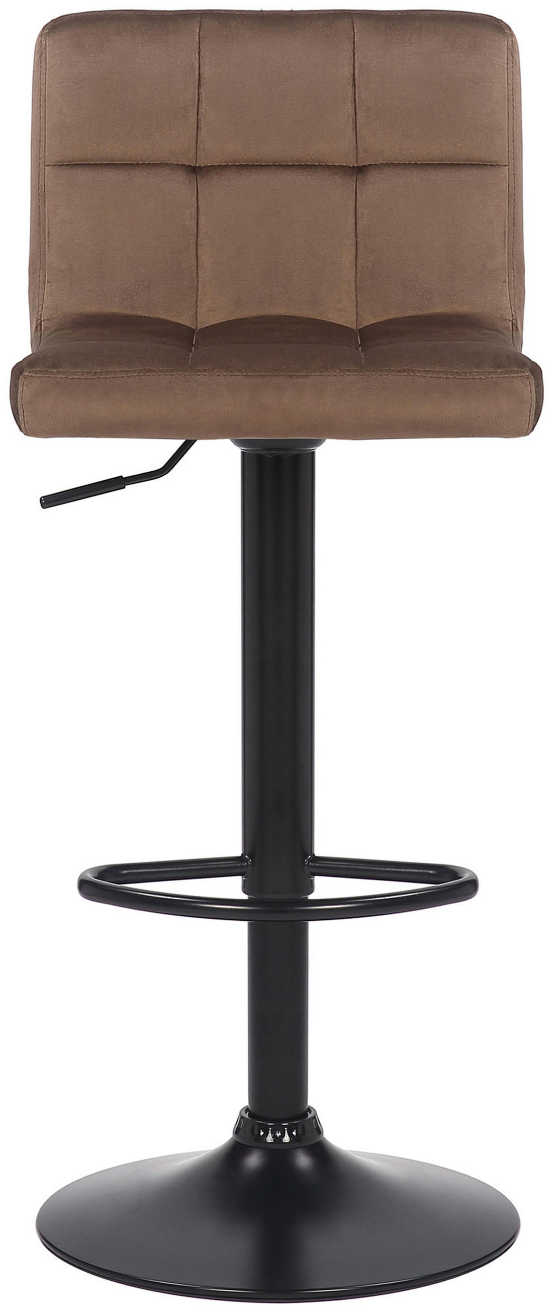 BARHOCKER 2er Set Samt Braun - Schwarz/Braun, Textil/Metall (40/85/40cm) - CLP
