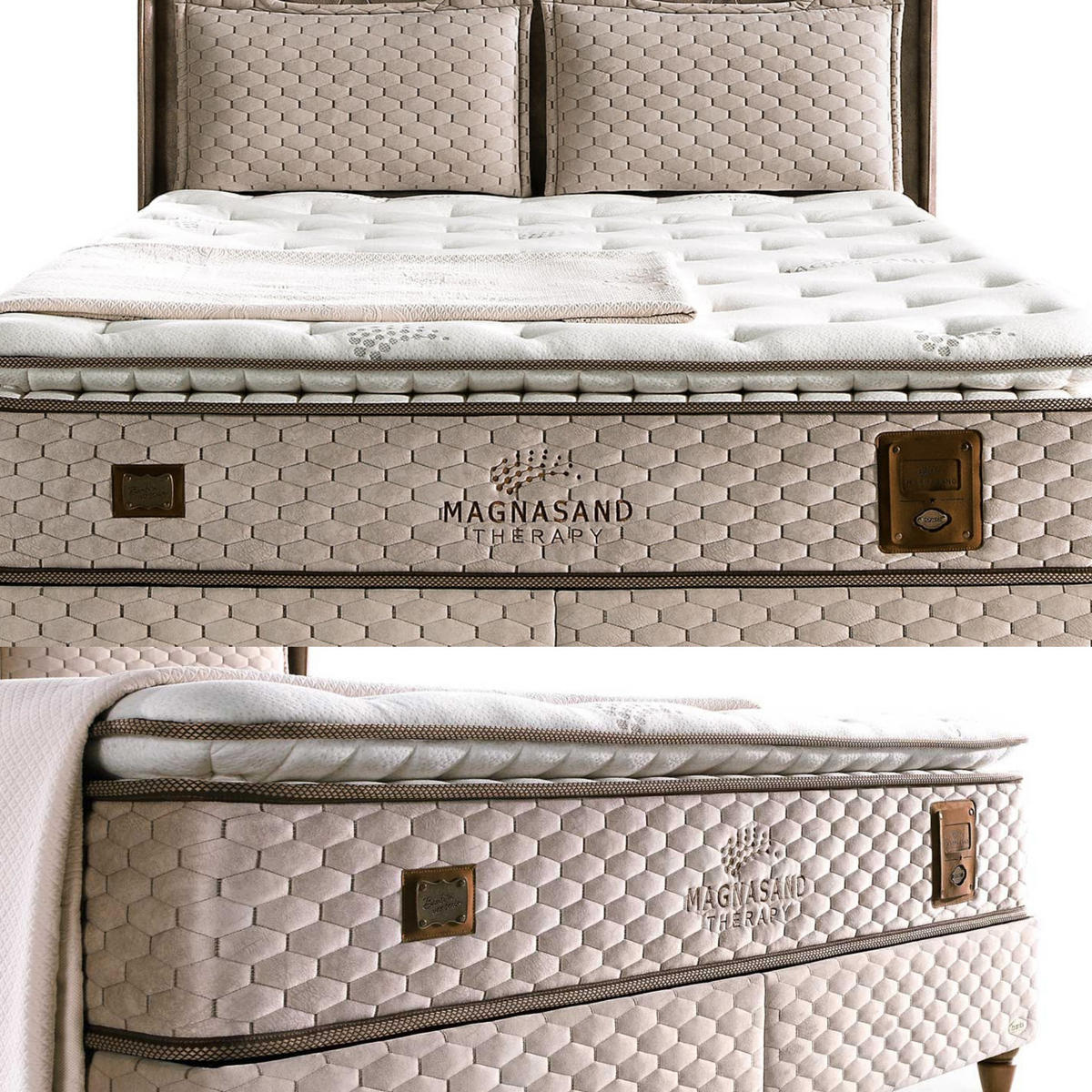 MATRATZE 180x200 Bambi Magnasand H3 Höhe 33 cm - Weiß, Textil (180/200cm)