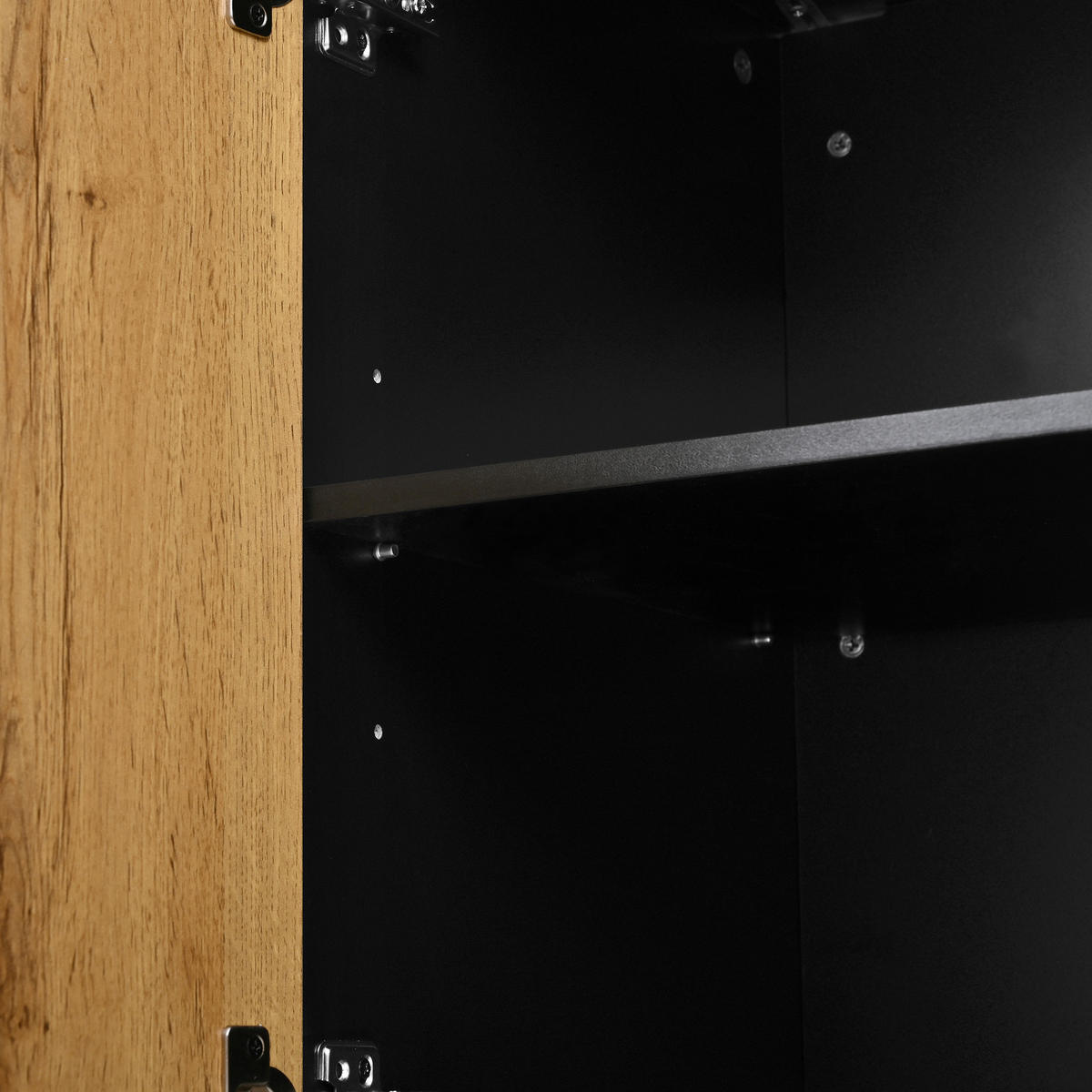 SIDEBOARD 160cm in Schwarz & Eiche-Optik - Walnussfarben, Holzwerkstoff (160/72/40cm) - Urban Meuble